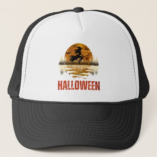 HALLOWEEN NIGHT WITCH TRUCKERKAPPE (Vorderseite)