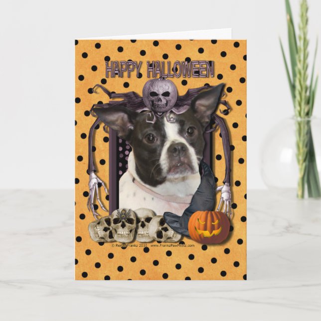 Halloween Nightmare - Boston & Rat Terrier - Jazy Karte (Vorderseite)