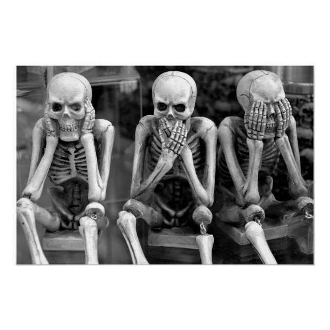 Halloween No Evil Skeletts Poster (Vorderseite)