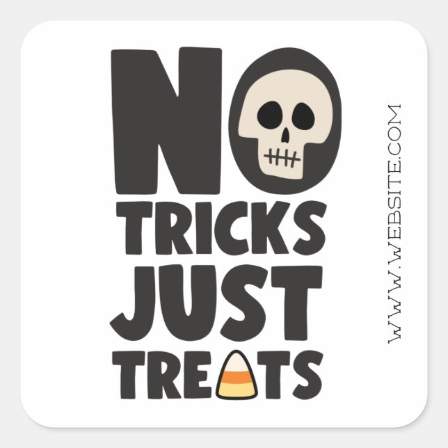 Halloween No Tricks Nur Leckereien Quadratischer Aufkleber (Vorderseite)