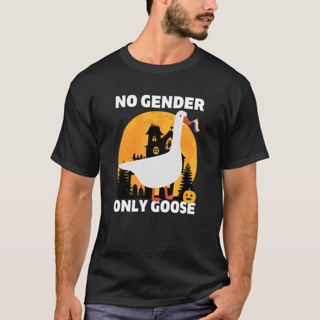 Halloween Non-Binary-Pride-No-Geschlecht nur T-Shirt (Vorderseite)