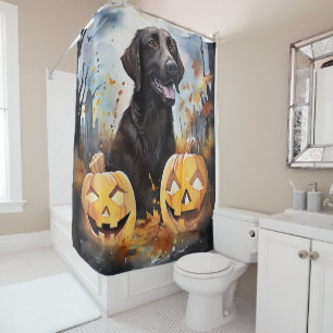Halloween Nova Scotia mit Kürbissen Gruselig  Duschvorhang