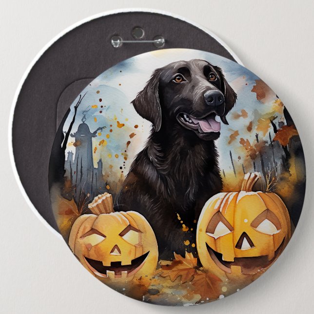 Halloween Nova Scotia mit Pumpkins Beängstigend Button (Vorne & Hinten)