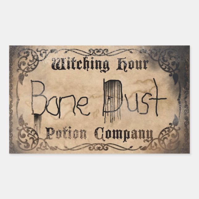 Halloween Novelty Bone Dust Antique Rechteckiger Aufkleber (Vorderseite)