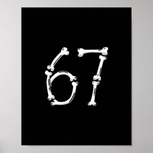Halloween Nummer 6 7 Knochen Skelett Kostüm Poster