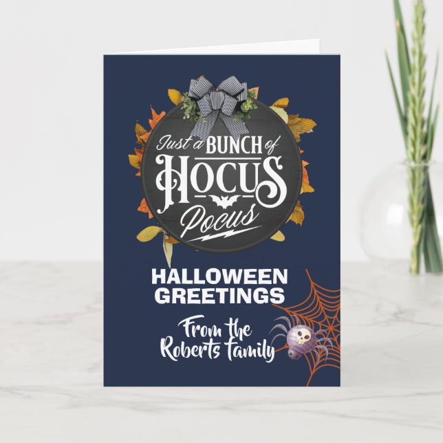 Halloween...nur ein Haufen Pokus Dankeskarte (Vorderseite)