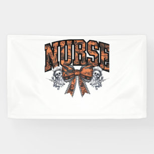 Halloween Nurse Beängstigend Coquette Bow Classic Banner
