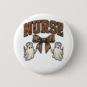 Halloween Nurse Beängstigend Coquette Bow Classic  Button