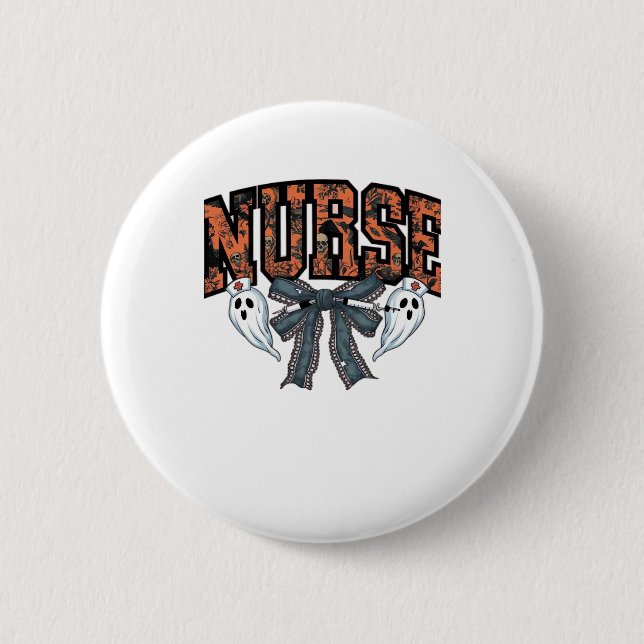 Halloween Nurse Beängstigend Coquette Bow Classic  Button (Vorderseite)