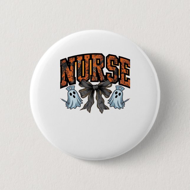 Halloween Nurse Beängstigend Coquette Bow Classic  Button (Vorderseite)
