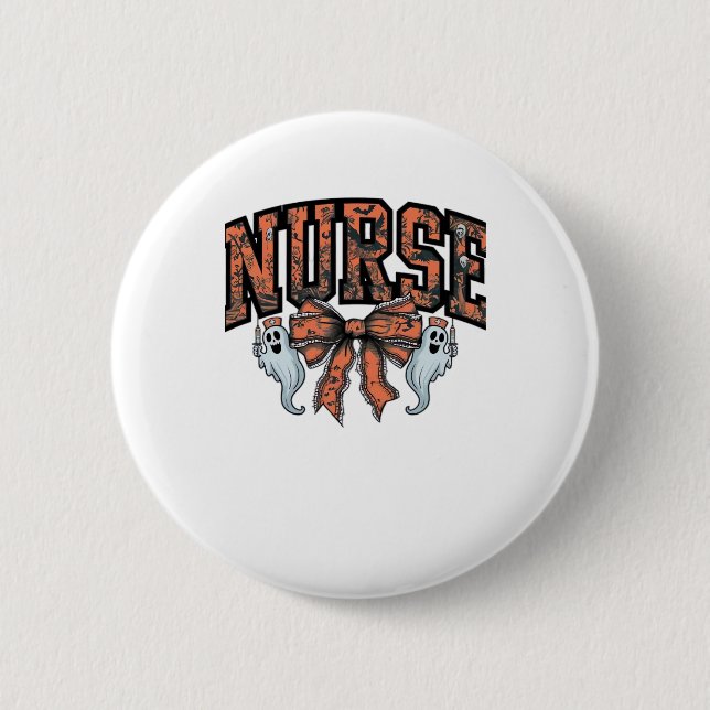 Halloween Nurse Beängstigend Coquette Bow Classic  Button (Vorderseite)