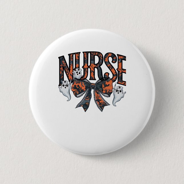 Halloween Nurse Beängstigend Coquette Bow Classic  Button (Vorderseite)