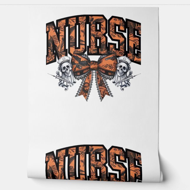 Halloween Nurse Beängstigend Coquette Bow Classic  Tapete (Abrollen)