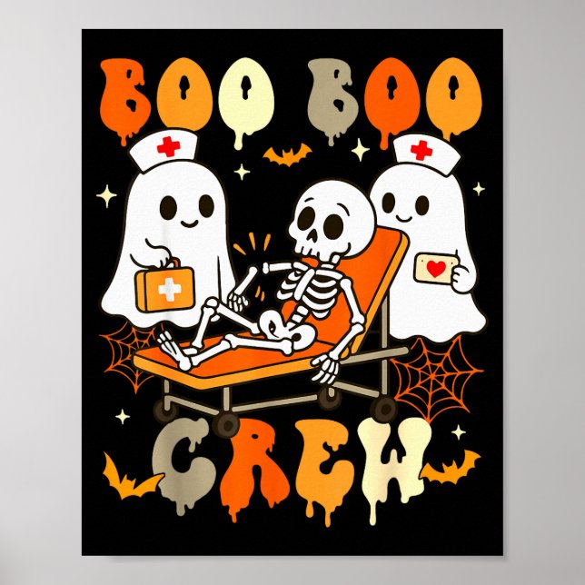 Halloween Nurse Boo Boo Crew Ghost Doctor Paramedi Poster (Vorne)