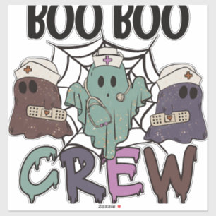 Halloween Nurse Boo Crew Aufkleber