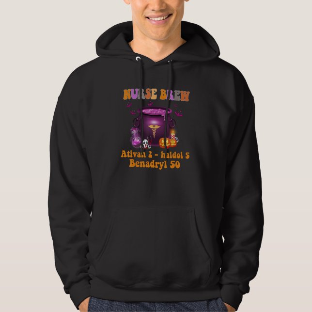 Halloween Nurse Brew Ativan 2 Haldol 5 Benad Hoodie (Vorderseite)