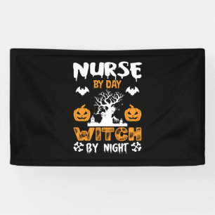 Halloween Nurse by Day Hexe by Night Birthday Banner