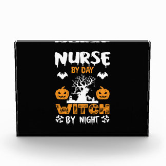 Halloween Nurse by Day Hexe by Night Birthday Fotoblock