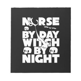 Halloween Nurse By Day Witch By Nights Notizblock