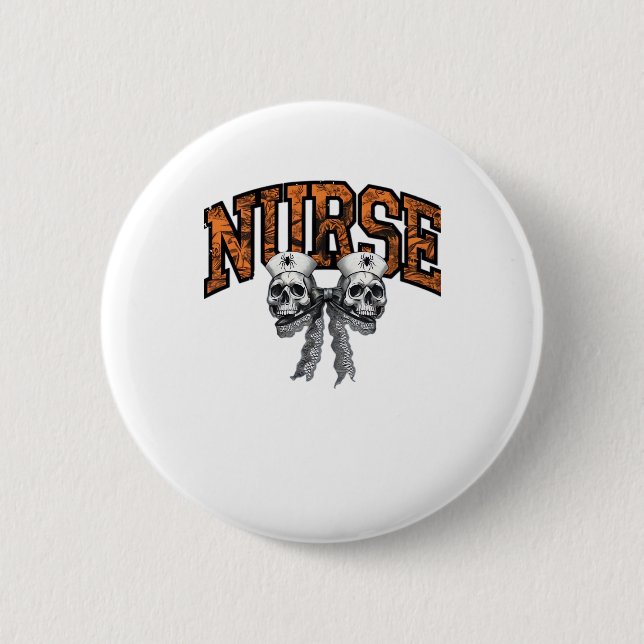 Halloween Nurse Coquette Bow Classic T - Shirt Button (Vorderseite)