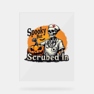 Halloween Nurse Design Oversifizierter T - Shirt Acrylschild
