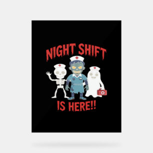 Halloween Nurse Funny Ghost Skeleton Zombie Essent Acrylschild