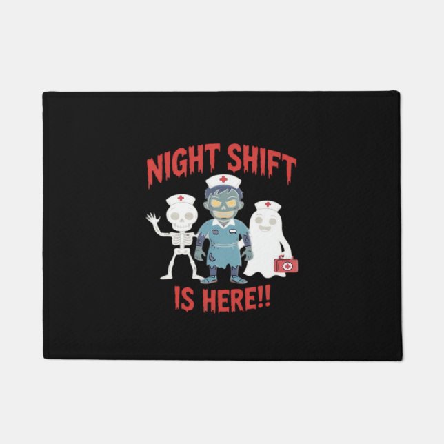 Halloween Nurse Funny Ghost Skeleton Zombie Essent Fußmatte (Vorderseite)