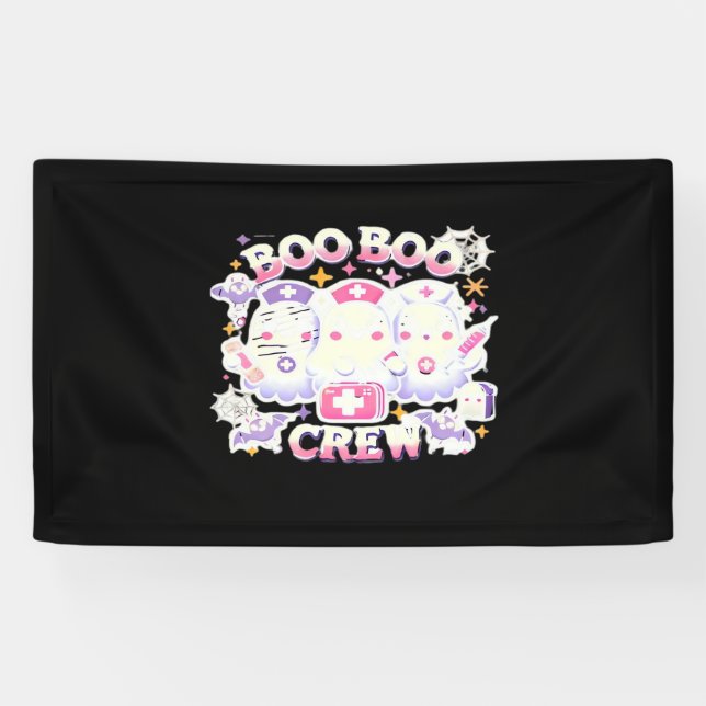 Halloween Nurse Ghost Squad Boo Boo Crew Funny Spi Banner (Horizontal)