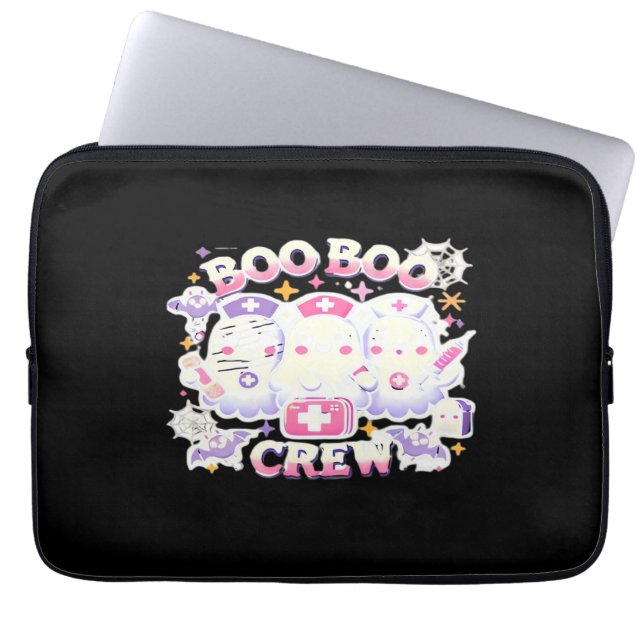 Halloween Nurse Ghost Squad Boo Boo Crew Funny Spi Laptopschutzhülle (Vorderseite)