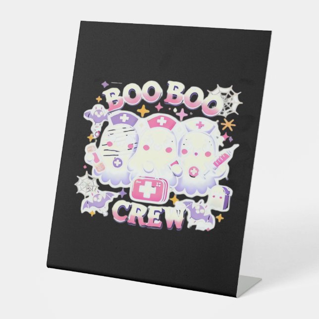 Halloween Nurse Ghost Squad Boo Boo Crew Funny Spi Sockelschild (Vorderseite)