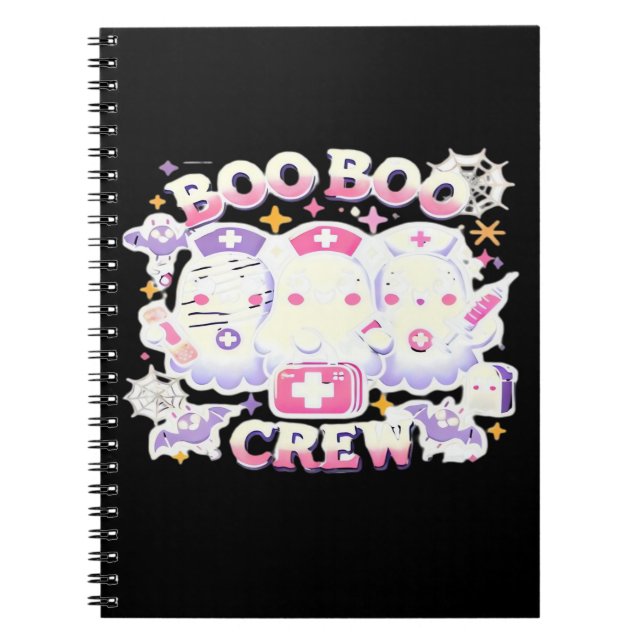 Halloween Nurse Ghost Squad Boo Boo Crew Funny Spo Notizblock (Vorderseite)