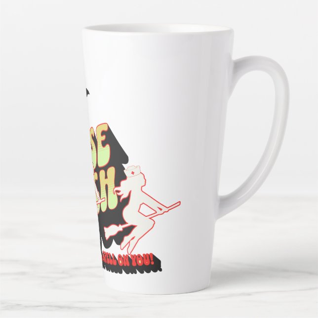 Halloween Nurse Hexe Latte Tasse (Rechts)