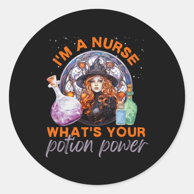 Halloween Nurse Ich bin eine Krankenschwester Was  Runder Aufkleber (Vorderseite)