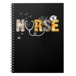 Halloween Nurse mit Pumpkin Boo Spider Hexe Notizblock