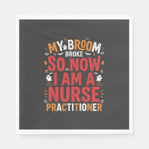 Halloween Nurse Practitioner Besen Kaputt Design Serviette