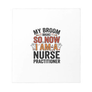 Halloween Nurse Practitioner Besen kaputt Vintage Notizblock