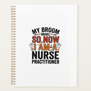 Halloween Nurse Practitioner Besen Zerbrochen Vint Planer