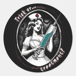 Halloween Nurse Runder Aufkleber