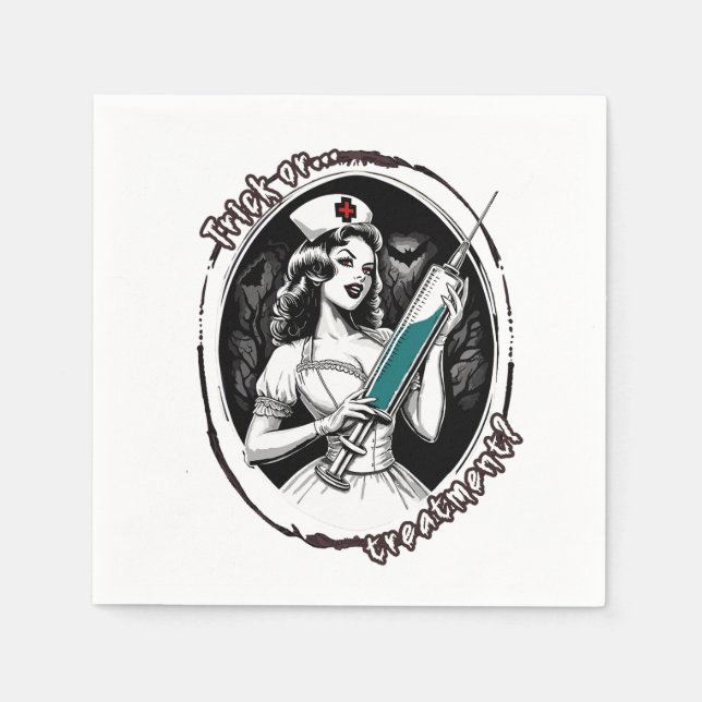 Halloween Nurse Serviette (Vorderseite)