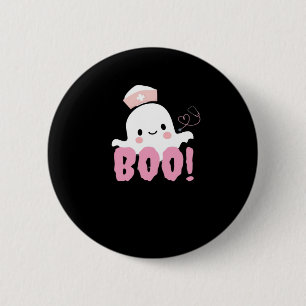 Halloween Nurse Shirts Women Boo! T - Shirt Ghost Button