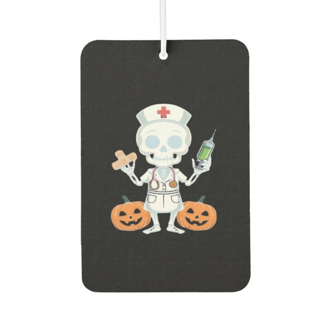 Halloween Nurse Skeleton Essential T-Shirt Autolufterfrischer (Vorderseite)