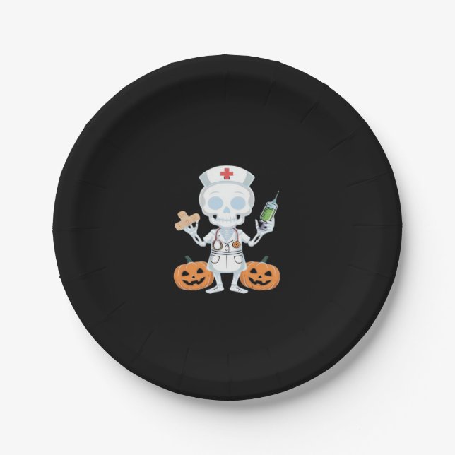 Halloween Nurse Skeleton Essential T - Shirt Pappteller (Vorderseite)