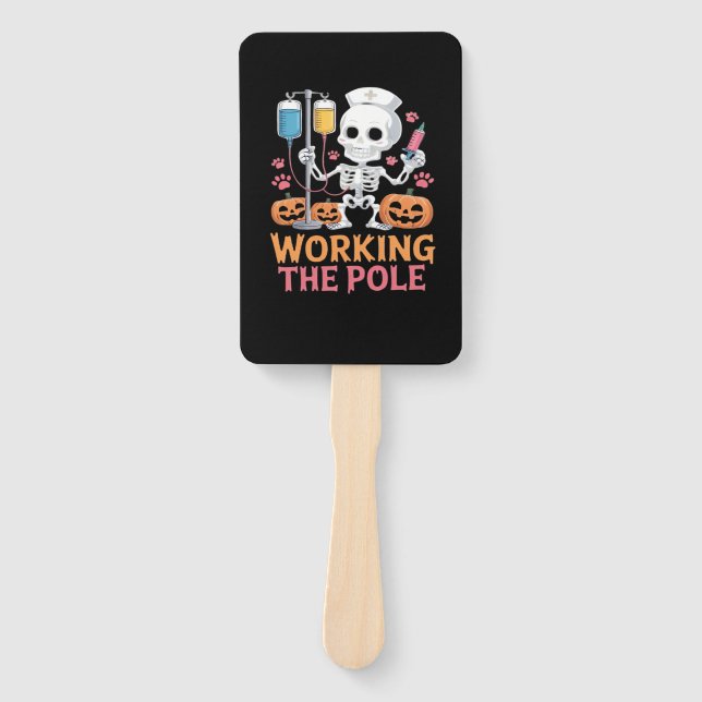 Halloween Nurse Skeleton Funny Joke Essential T-Sh Fächer (Vorderseite)