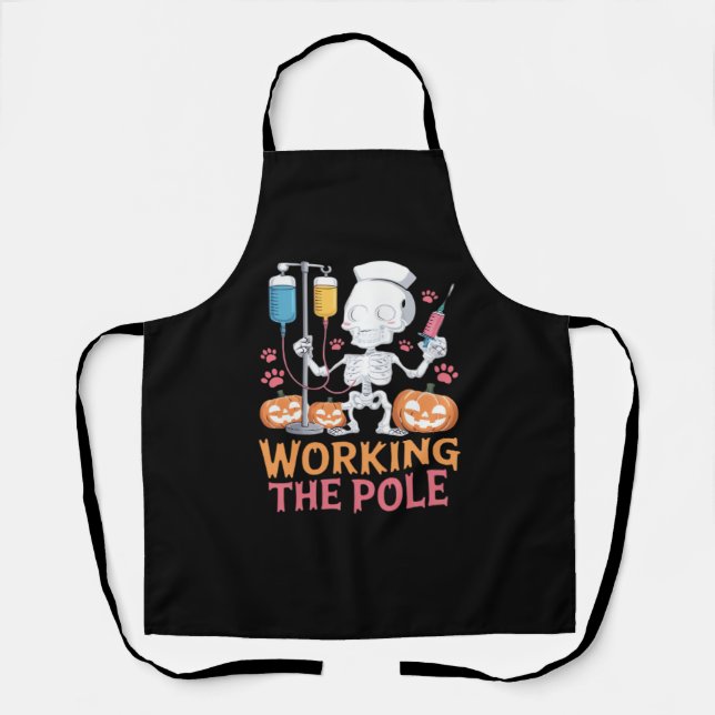 Halloween Nurse Skeleton Funny Joke Essential T-Sh Schürze (Vorderseite)