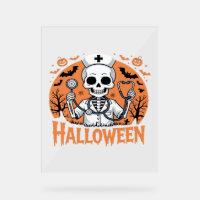 Halloween Nurse Skelett Essenzieller T - Shirt_1