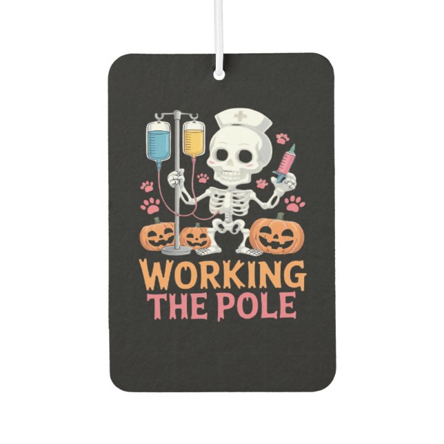 Halloween-Nurse-Skelett-lustiger-Witz-essentielles Autolufterfrischer (Vorderseite)