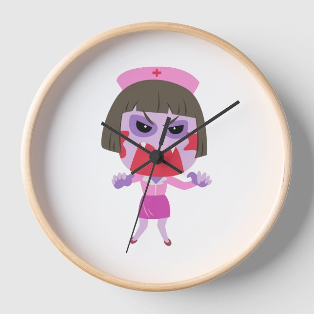 Halloween Nurse Uhr (Vorderseite)