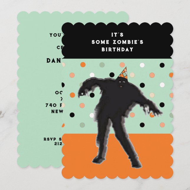 Halloween Octobre Anniversaire Fête Invitations (Devant / Derrière)