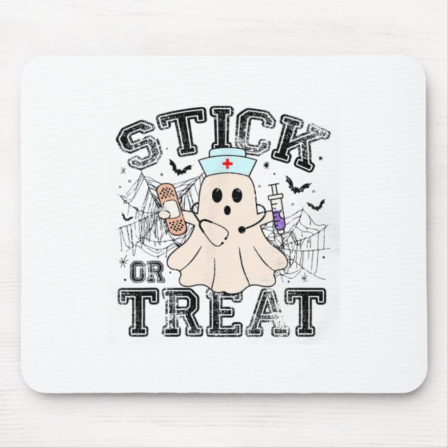 Halloween oder Leckerei Halloween Ghost Nurenkranz Mousepad (Vorne)