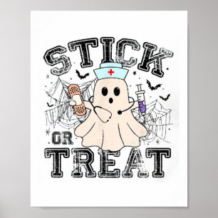 Halloween oder Leckerei Halloween Ghost Nurenkranz Poster